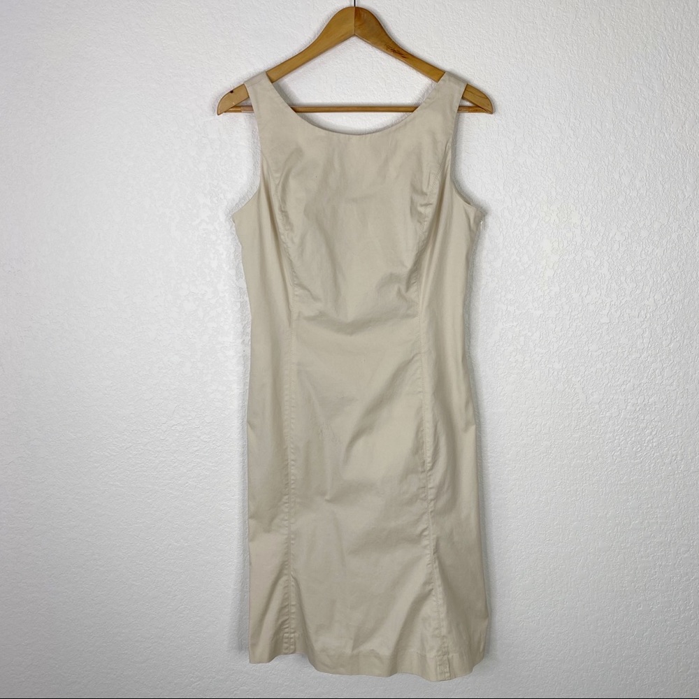 Stefanel Beige Khaki Sleeveless Sheath Dress